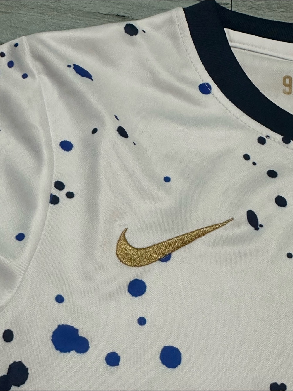 Nike White Splatter Soccer USA Jersey with Navy Accents M Young size - Picture 12 of 14
